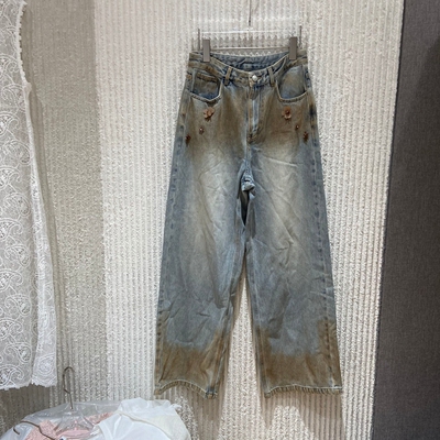 欧洲站2026秋季新款时尚百搭显瘦高腰直筒牛仔裤女潮长裤06131