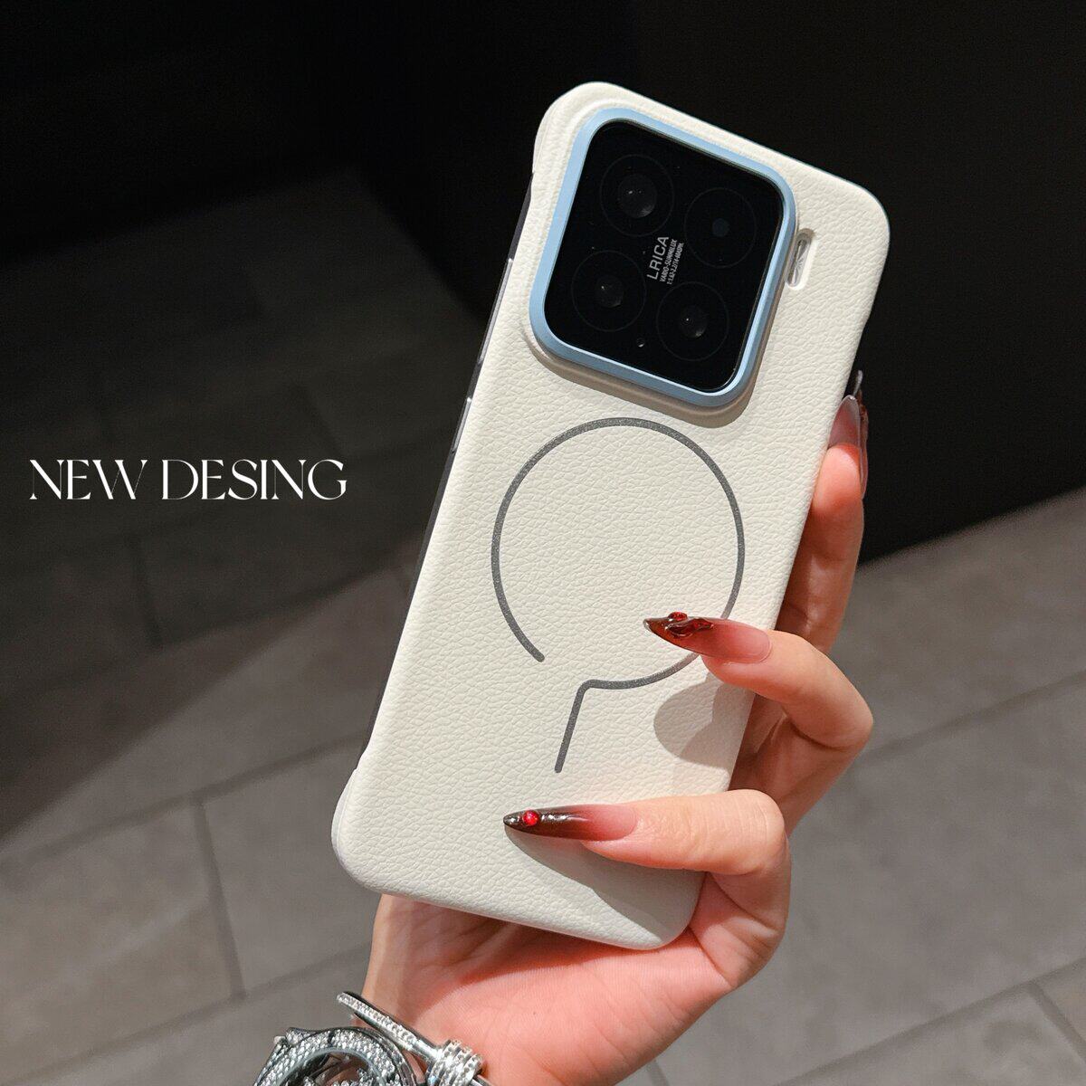 适用小米15ultra手机壳丹青问号独特设计撞色镜头磁吸手机壳小米15SPRO裸机感保护套