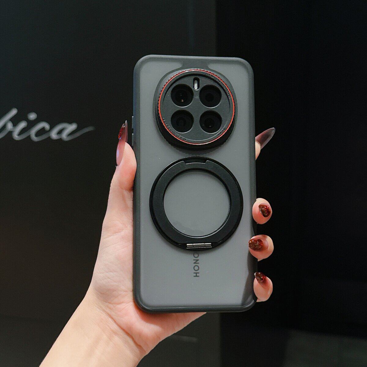 适用荣耀Magic7pro手机壳莱卡支架磁吸手机壳荣耀magic7防摔手机壳