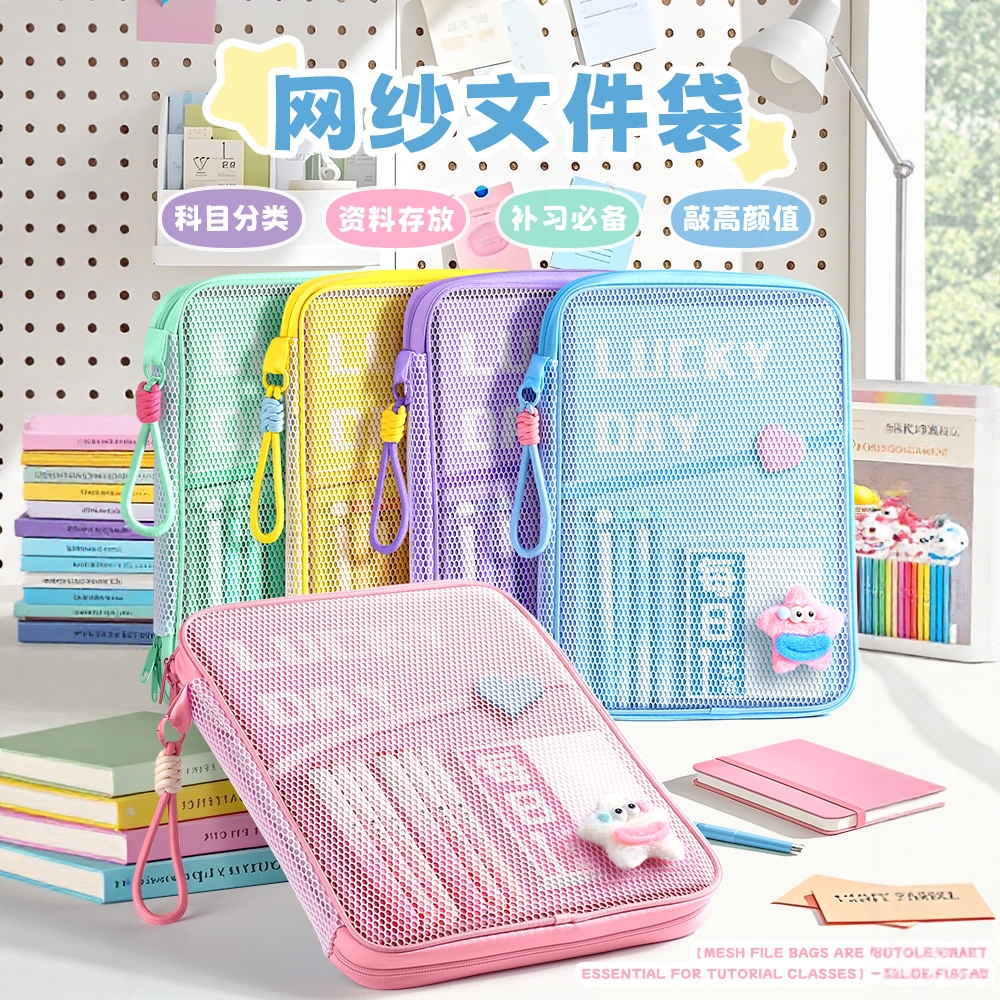 a4拉链式手提文件袋大容量科目袋