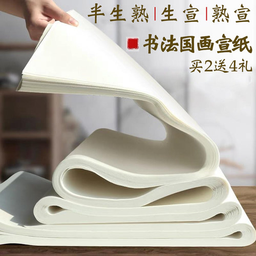 宣纸半生半熟书法专用生宣熟宣