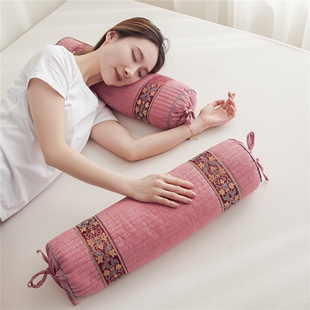 古代复古全棉颈椎枕全荞麦壳圆柱枕头枕芯护颈椎助睡眠成人糖果枕