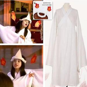 袁湘琴可爱鬼万圣节同款扮鬼衣服中国风发箍衣服男女白色古装中式