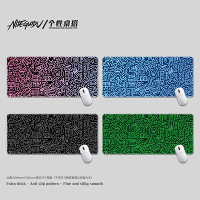 Graffiti mouse pad趣味涂鸦滑鼠垫超大鼠标垫游戏键盘桌垫加厚
