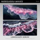 粉色海浪鼠标垫超大办公桌垫游戏键盘垫简约风大海Mouse pad sea