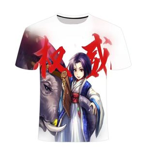 夏季三国杀权威3D印花短袖抽象男女学生青少年衣服宽松T恤上衣