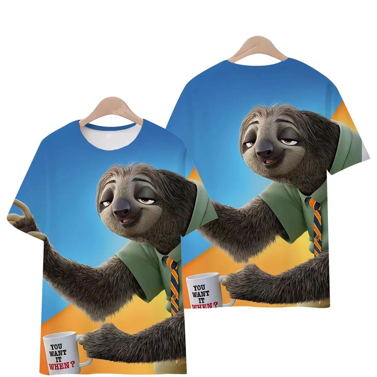 疯狂动物城电影动漫3D印花T恤