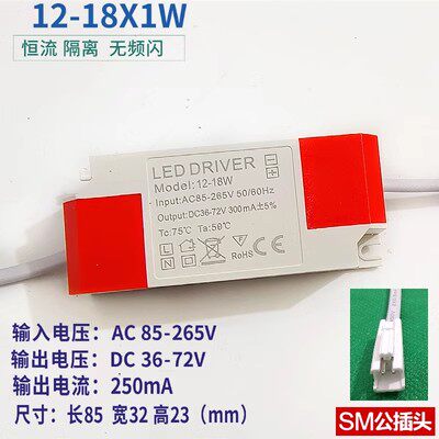 LED驱动器镇流器3w筒灯天花灯射灯恒流驱动电源110v220vDRIVER12V