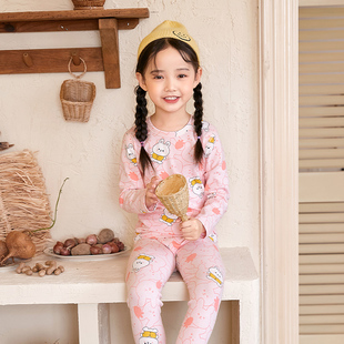 女童线衣线裤男童秋衣秋裤纯棉中大童秋冬学生睡衣儿童内衣套装