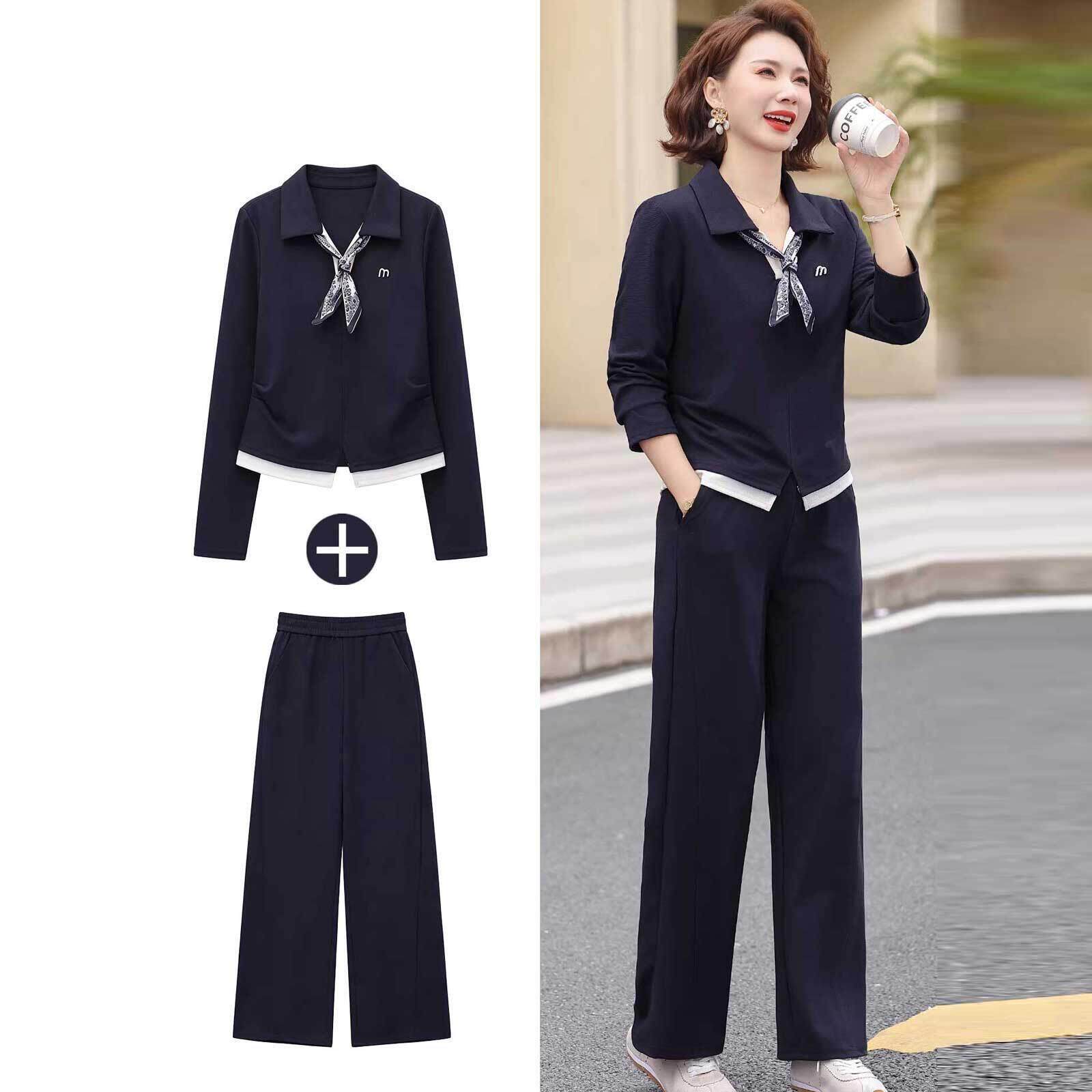 年轻妈妈春装运动套装2026新款阔太太品牌上衣中老年春秋两件套女