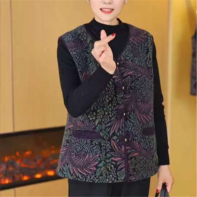 妈妈春装加绒加厚马甲2025新款