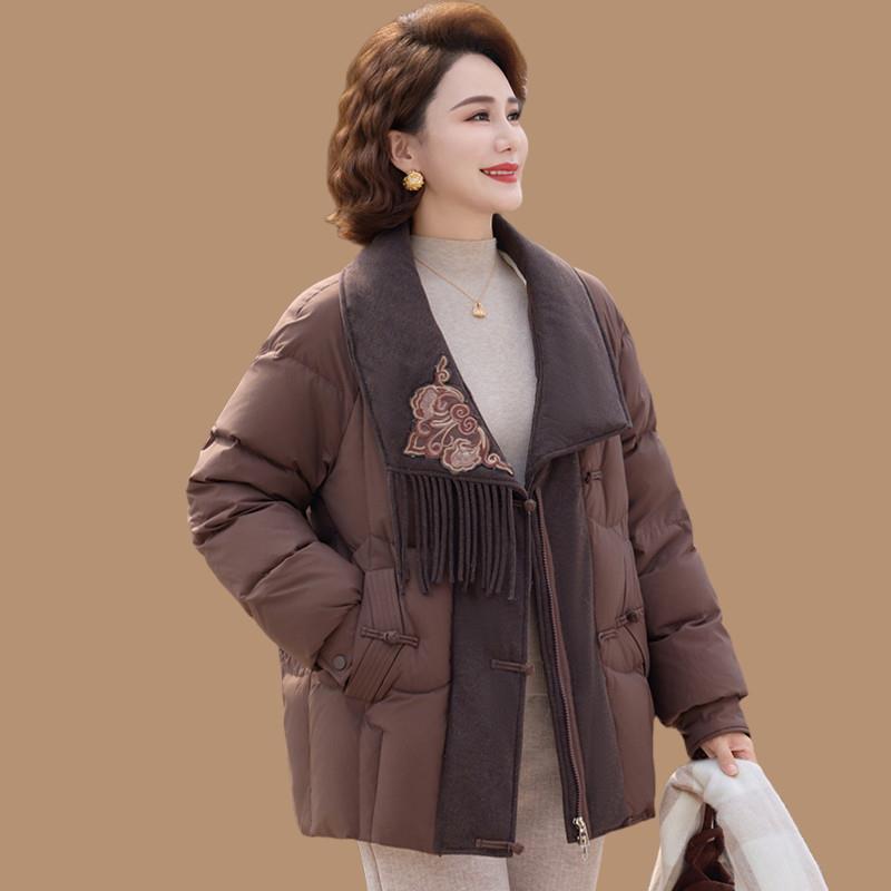 妈妈羽绒棉服新中式洋气棉衣保暖中老年人女冬季国风加厚棉袄外套