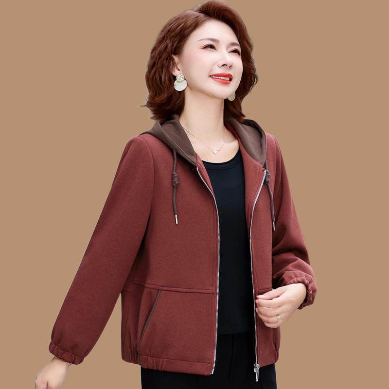 中年妈妈秋装外套洋气上衣2025新款中老年女春秋休闲短款连帽夹克,女装/女士精品,中老年女装,淘宝优惠券,粉丝福利购,淘宝优惠卷