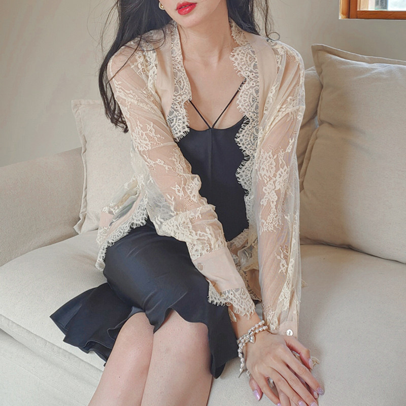 浪漫法式风蕾丝上衣防晒衫
