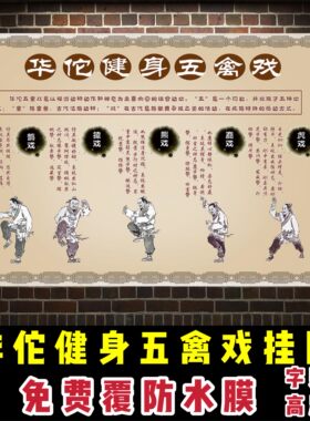 华佗五禽戏挂图中医养生海报