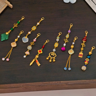 合金国潮高级感醒狮小吊坠diy 挂件古装旗袍压襟气质百搭挂饰挂件