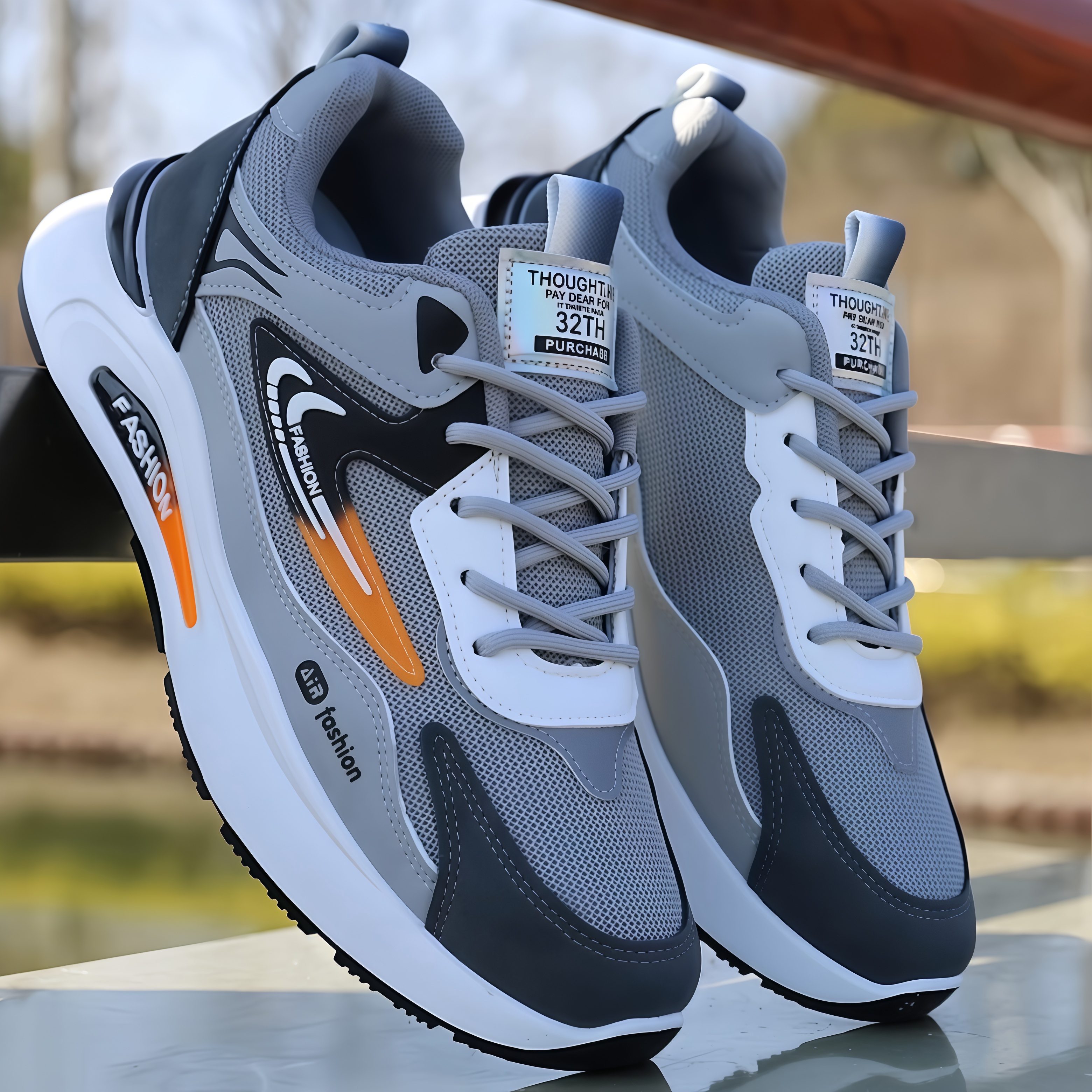 官网乔舟男鞋2026春季新款防水软底男士运动鞋网面跑步休闲老爹鞋