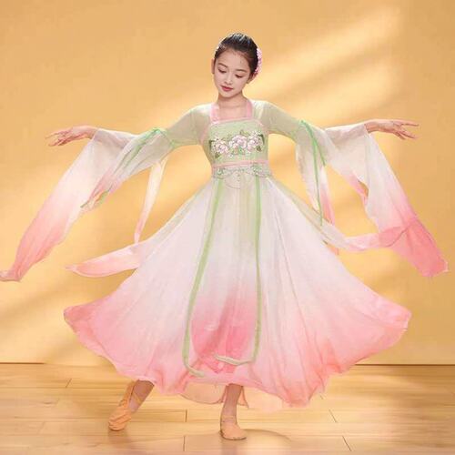 春暖意浓中国舞灵儿同款飘逸仙气纱衣艺考服儿童古典舞蹈服演出服