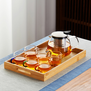 家用客厅办公室泡茶壶功夫茶具会客茶杯高档茶台整套 玻璃茶具套装