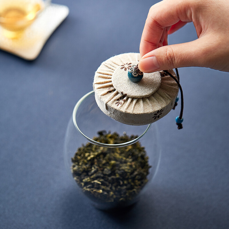 美斯尼玻璃茶叶罐普洱花茶透明家用密封日式收纳瓶零食装小存储罐