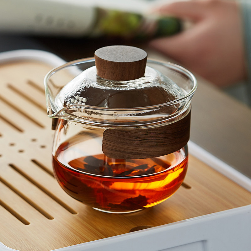 玻璃盖碗茶杯带盖高档不烫手大号泡茶功夫茶具2025新款三才手抓碗