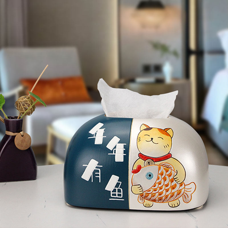 创意抽纸盒家用简约陶瓷装饰纸巾盒现代家居客厅餐厅纸抽盒中小号