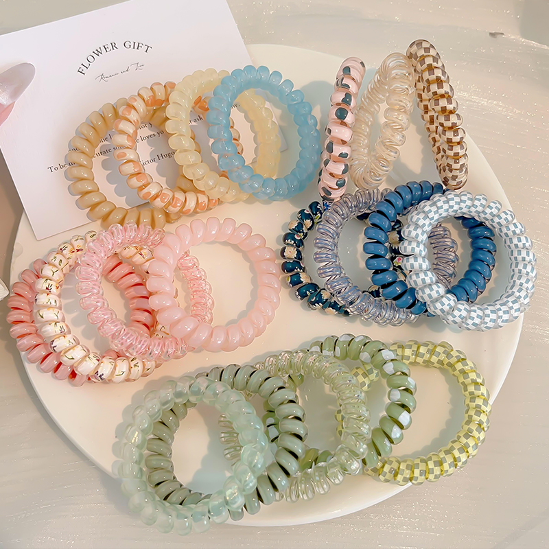 电话线发圈女高弹力扎发