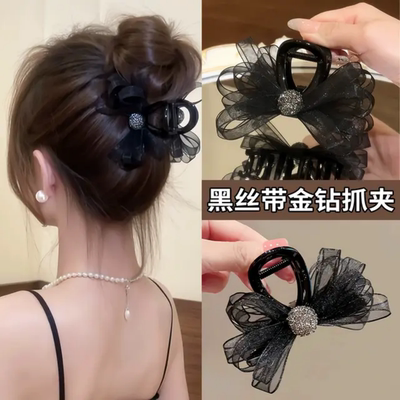 高级感头顶发夹发量少半扎女头饰