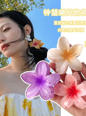 度假风甜美鸡蛋花抓夹中号发饰