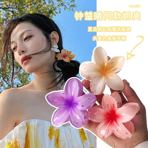 度假风甜美鸡蛋花抓夹中号发饰