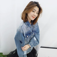 Châu Âu 2019 xuân mới Hàng hóa châu Âu phiên bản Hàn Quốc của áo khoác denim màu xanh nữ thời trang áo khoác ngắn - Áo khoác ngắn vest nữ công sở