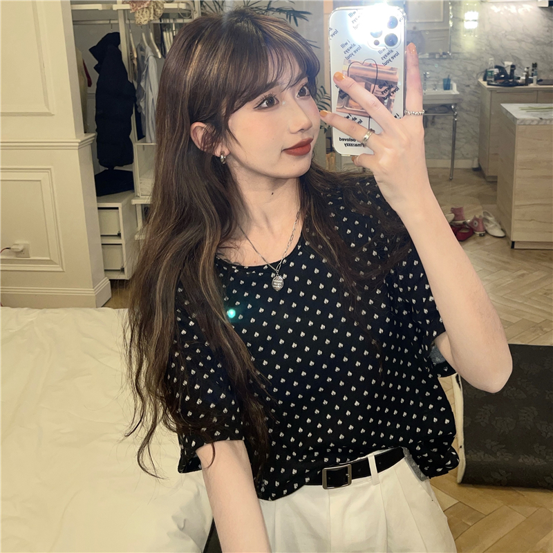 Real shot / real price Korean personalized versatile loose and thin short sleeve T-shirt