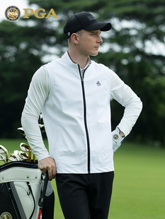 马甲秋冬保暖运动外套时尚 立领运动背心上衣 男士 美PGA高尔夫服装
