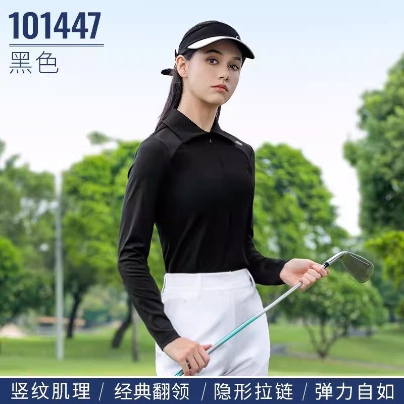PGA高尔夫球服女长袖T恤翻领修身上衣户外运动2026春季百褶裙套装,运动/瑜伽/健身/球迷用品,高尔夫上装,淘宝优惠券,粉丝福利购,淘宝优惠卷