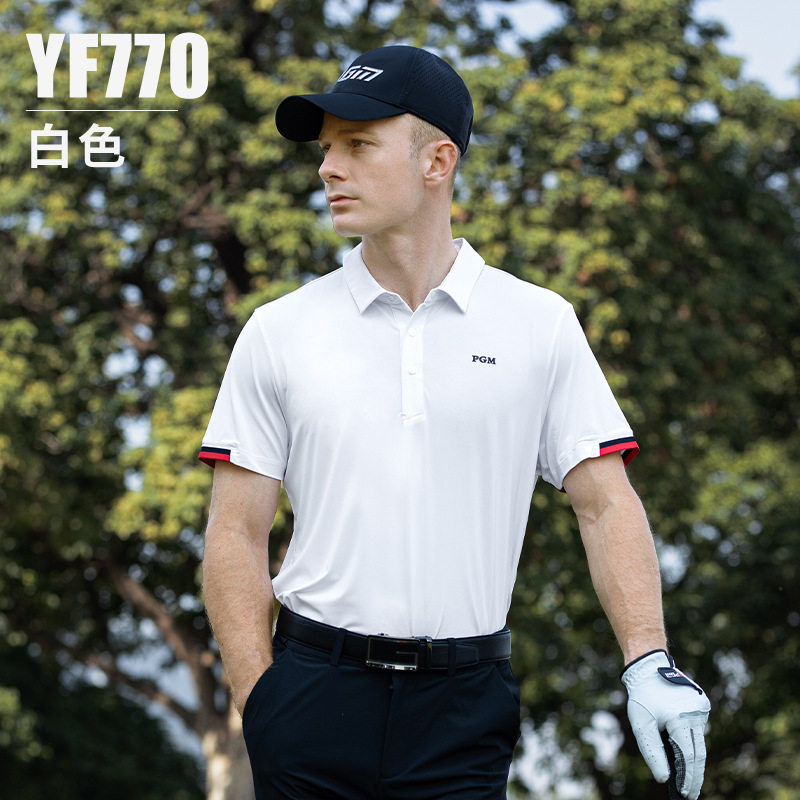 PGM新款高尔夫服装男装短袖t恤运动上衣春夏季透气速干衣服polo衫