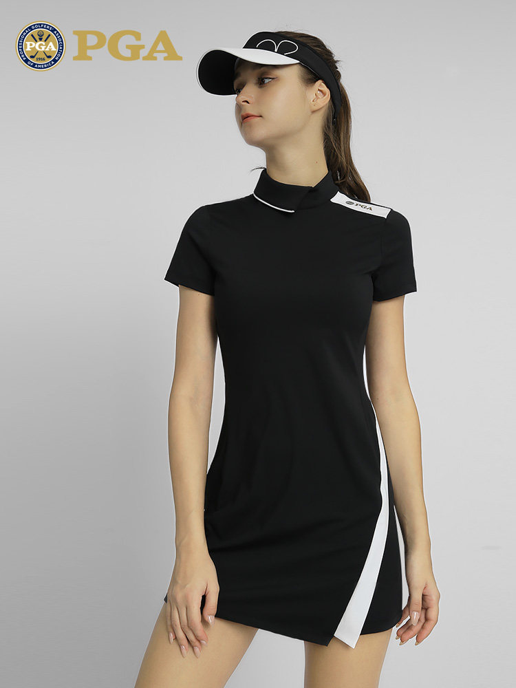 pga新款高尔夫连衣裙golf球服装女短袖连衣裙时尚大牌运动连体裙