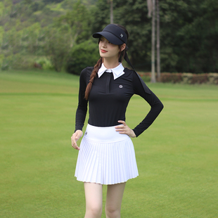 SG高尔夫女装夏季防晒长袖2024韩式golf衣服速干运动polo衫百搭裙
