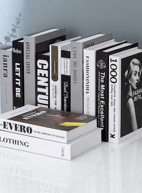 现代假书摆件北欧轻奢真书客厅家居店铺装饰品拍照道具书套盒子