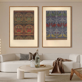 饰画酒店餐厅抽象孔雀壁画民宿挂画 古典花纹图案装 东南亚风格 泰式