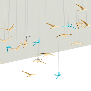 饰电镀树脂 优雪 空中吊饰悬吊燕子挂饰酒店会所商场燕窝店吊饰装