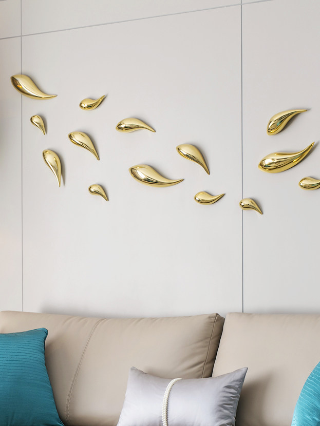 创意立体墙上墙面装饰品客厅电视背景墙沙发挂件壁饰鱼免打孔安装