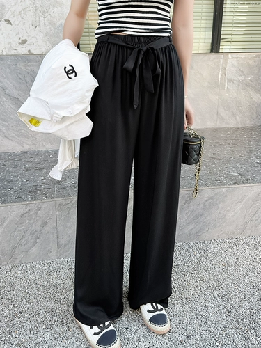Однотонные тонкие осенние штаны, большой размер, свободный прямой крой