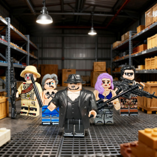 适用乐高第三方积木人仔阿尔法特警土匪反派猎杀者特战队拼装玩具