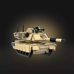 moc益智积木美式二战M1A2坦克防控炮积木(高砖零件)男孩礼物