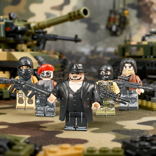 适用乐高积木人仔土匪特警特战兵惩罚者第三方拼装玩具男孩礼物