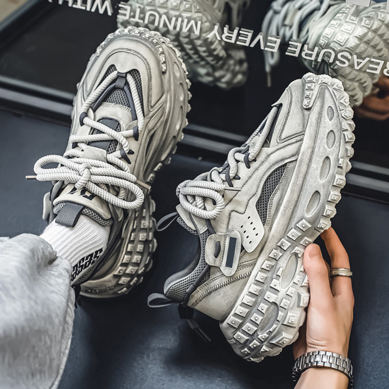 【大码男鞋加宽加肥厚底老爹鞋】