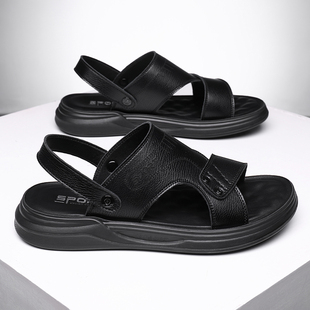 46脚宽加肥凉拖鞋 2026夏季 45真皮户外两穿沙滩鞋 凉鞋 特大码 男士