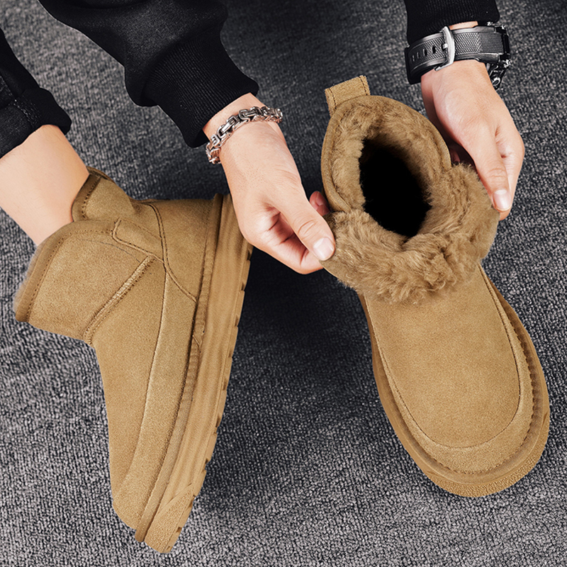 【大码男鞋加宽加绒雪地靴保暖】