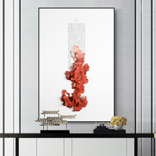 中国红玄关装 立体实物画大气壁 饰画家里墙上门厅迎门墙挂画新中式