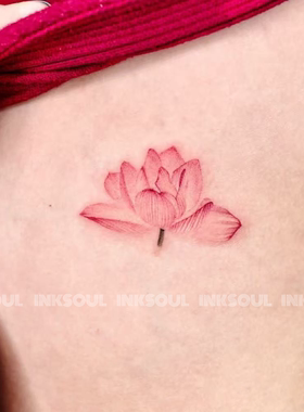 水墨莲偶 | 脚踝腰间莲花彩色纹身贴古风持久高级感唯美防水可洗